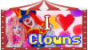i heart clowns stamp