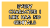 every character i like has no genitals. i made them disappear. sorry stamp